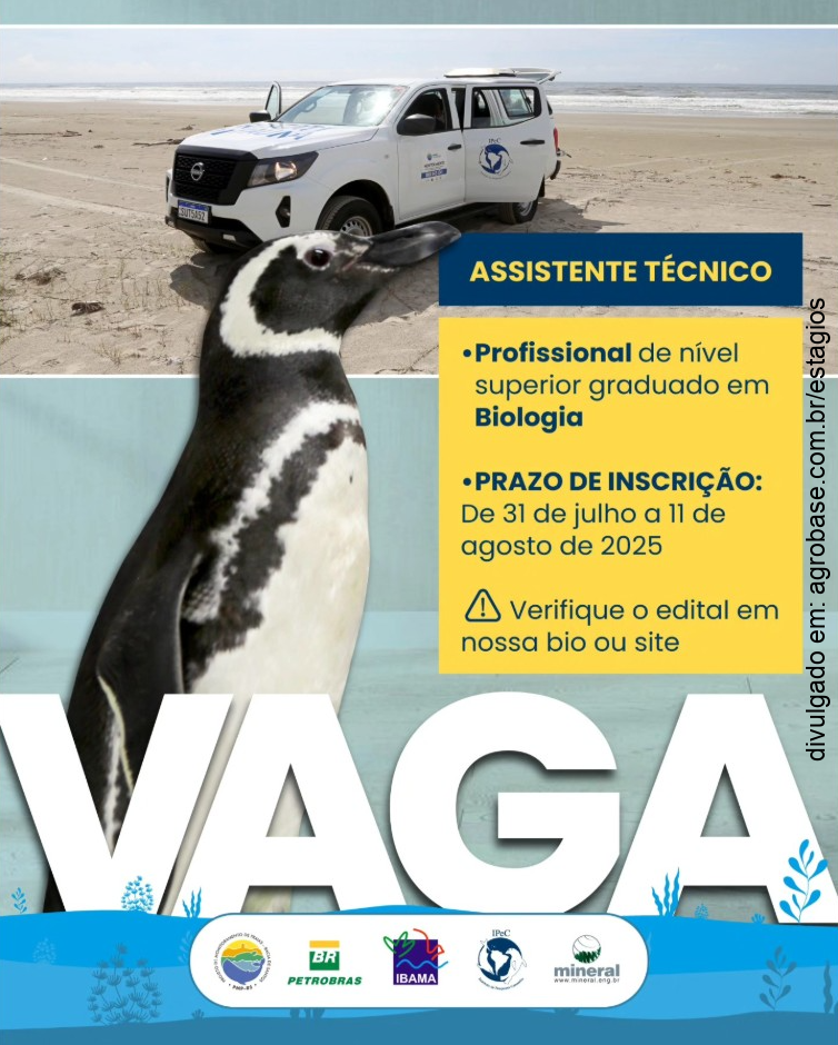 Assistente técnico para reabilitação de animais marinhos – Cananéia/SP