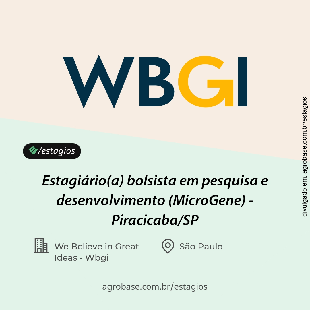 Estagiário(a) bolsista em pesquisa e desenvolvimento (MicroGene) – Piracicaba/SP