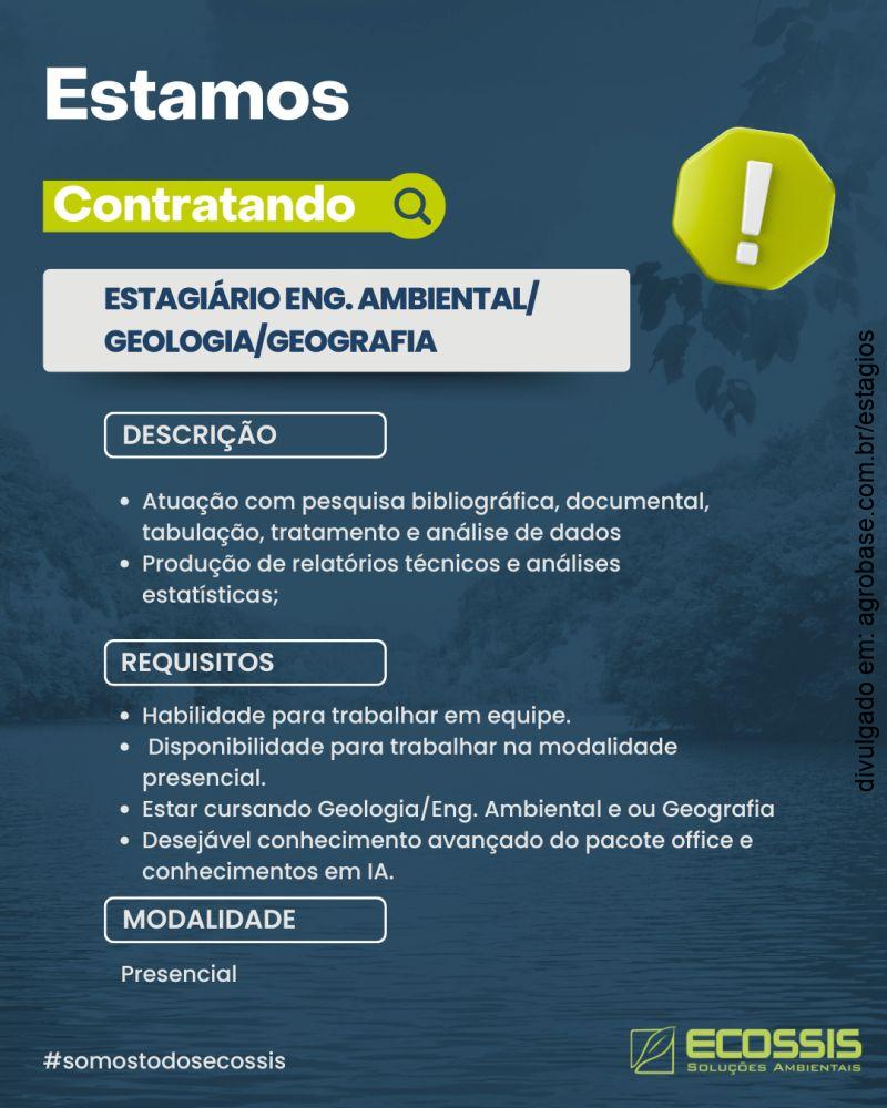 Estagiário eng. ambiental / geologia / geografia – Porto Alegre/RS