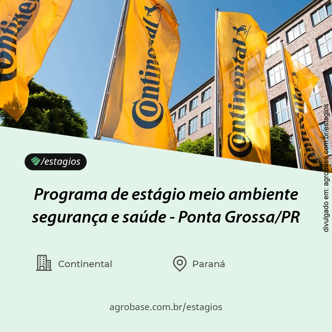 Programa de estágio meio ambiente segurança e saúde – Ponta Grossa/PR