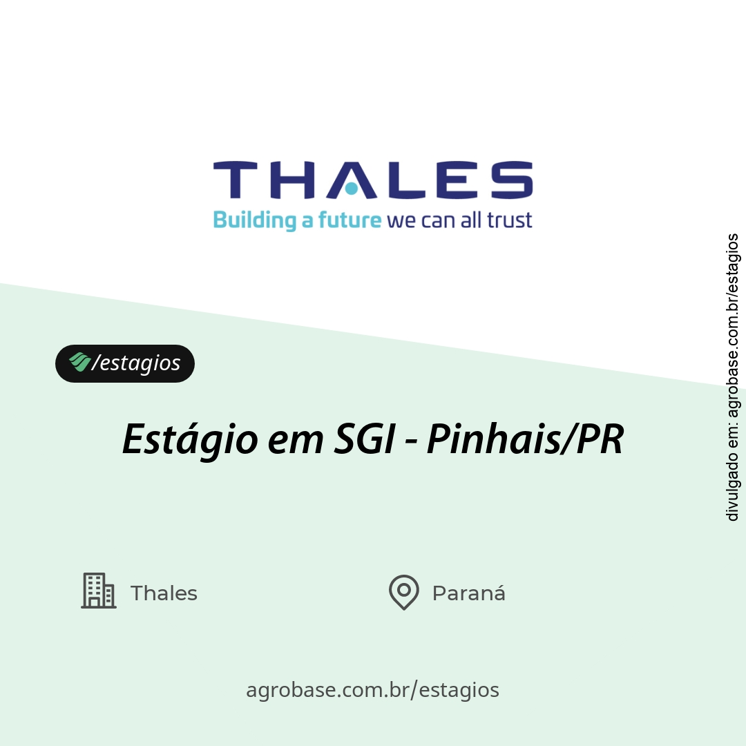 Estágio em sgi – Pinhais/PR