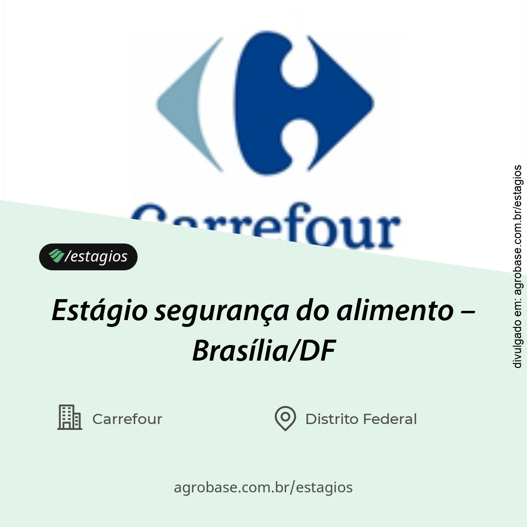 Estágio segurança do alimento – Brasília/DF