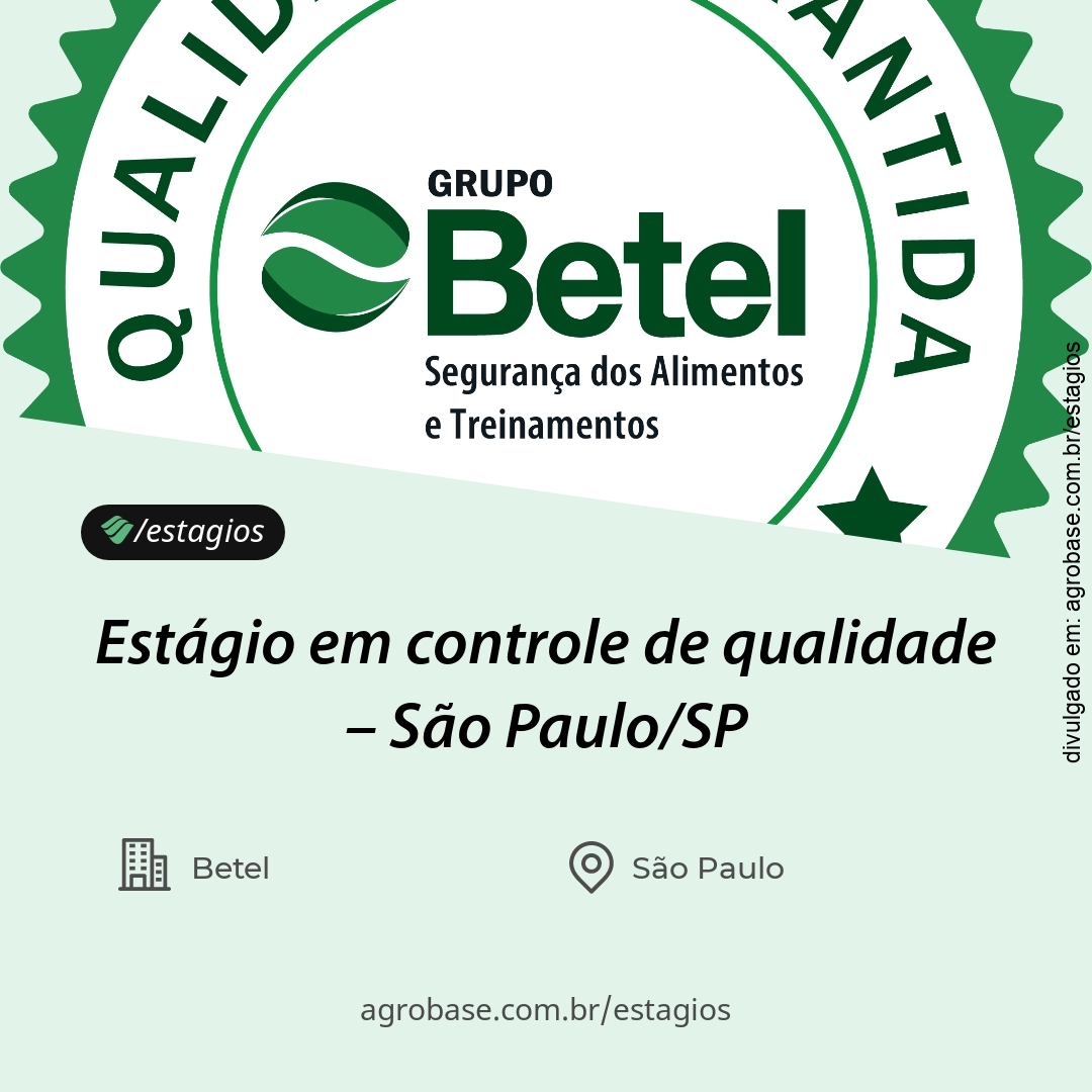 Estágio em controle de qualidade – São Paulo/SP