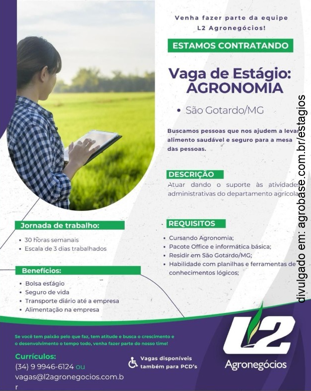 Estágio agronomia – São Gotardo/MG