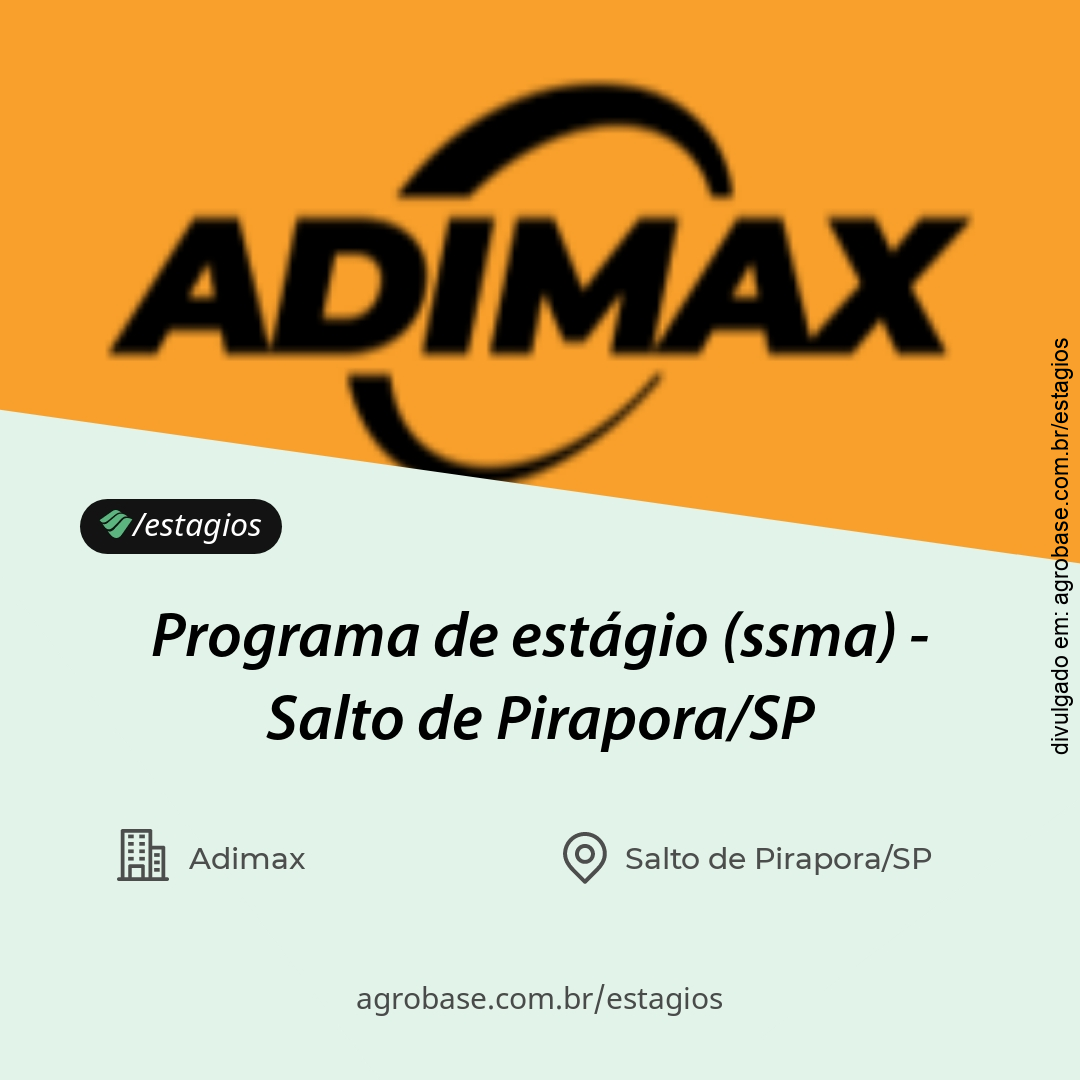 Programa de estágio (ssma) – Salto de Pirapora/SP