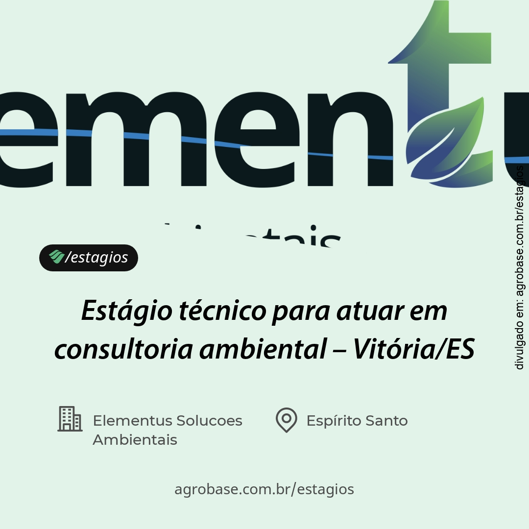 Estágio técnico para atuar em consultoria ambiental – Vitória/ES