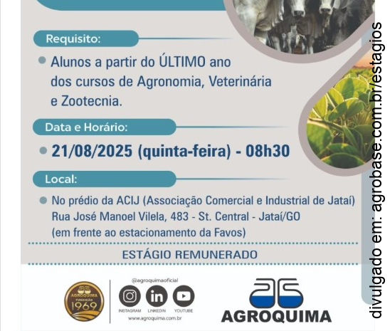 Estágio remunerado – Jataí/GO