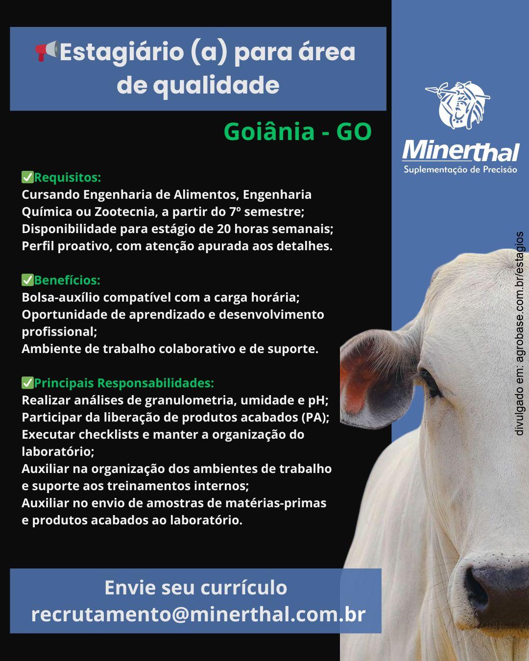 Estagiário (a) para área de qualidade – Goiânia/GO