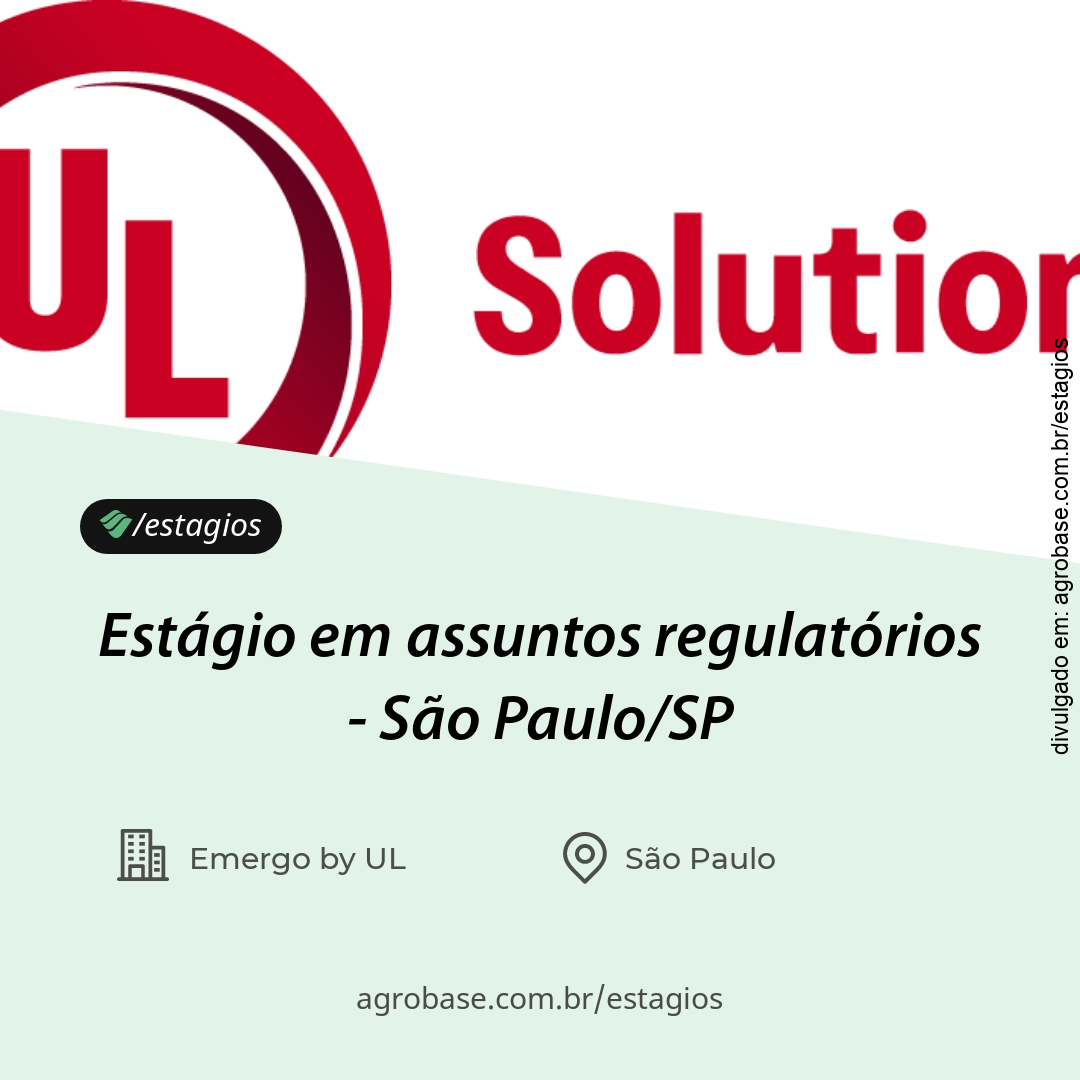 Estágio em assuntos regulatórios – São Paulo/SP