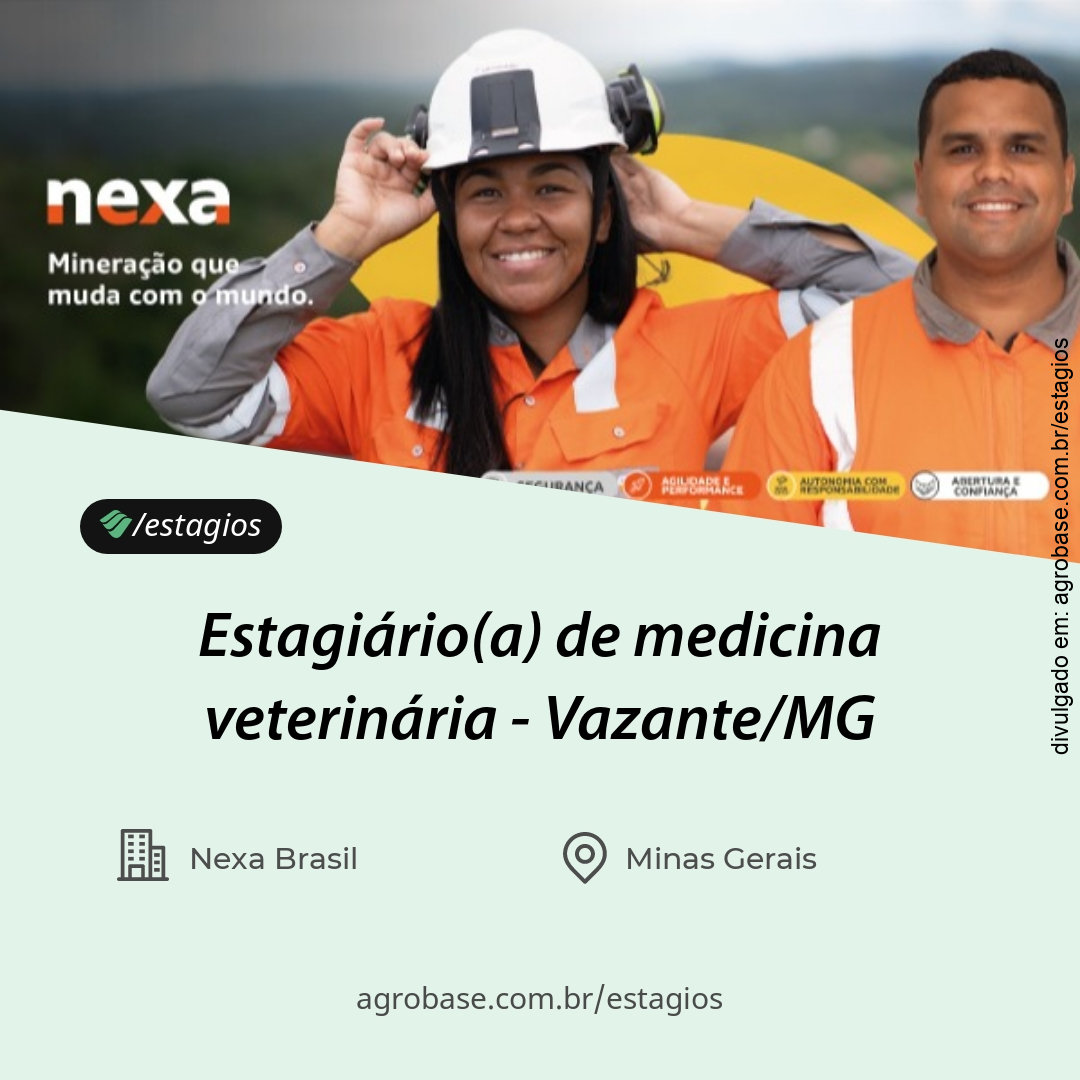 Estagiário(a) de medicina veterinária – Vazante/MG