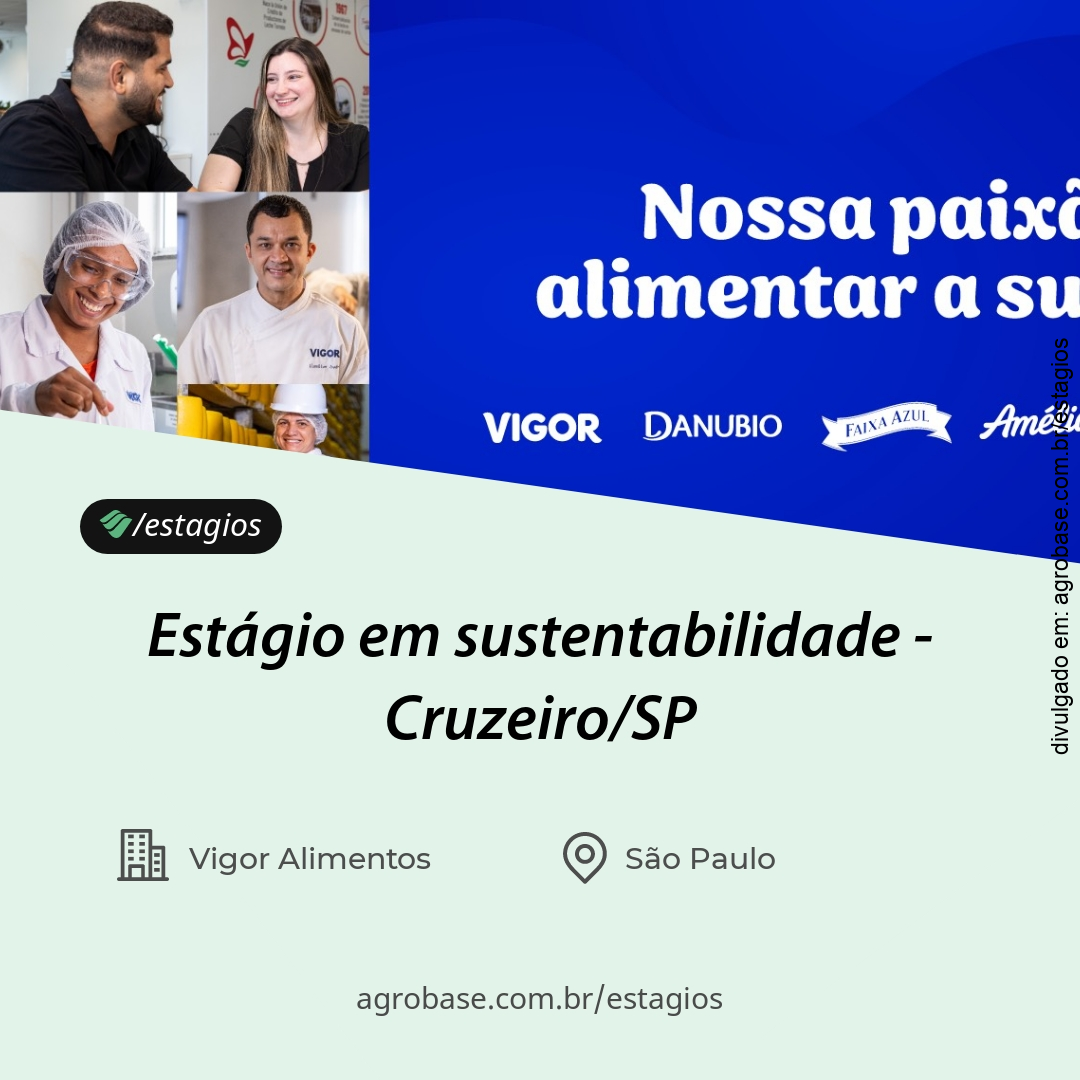 Estágio em sustentabilidade – Cruzeiro/SP