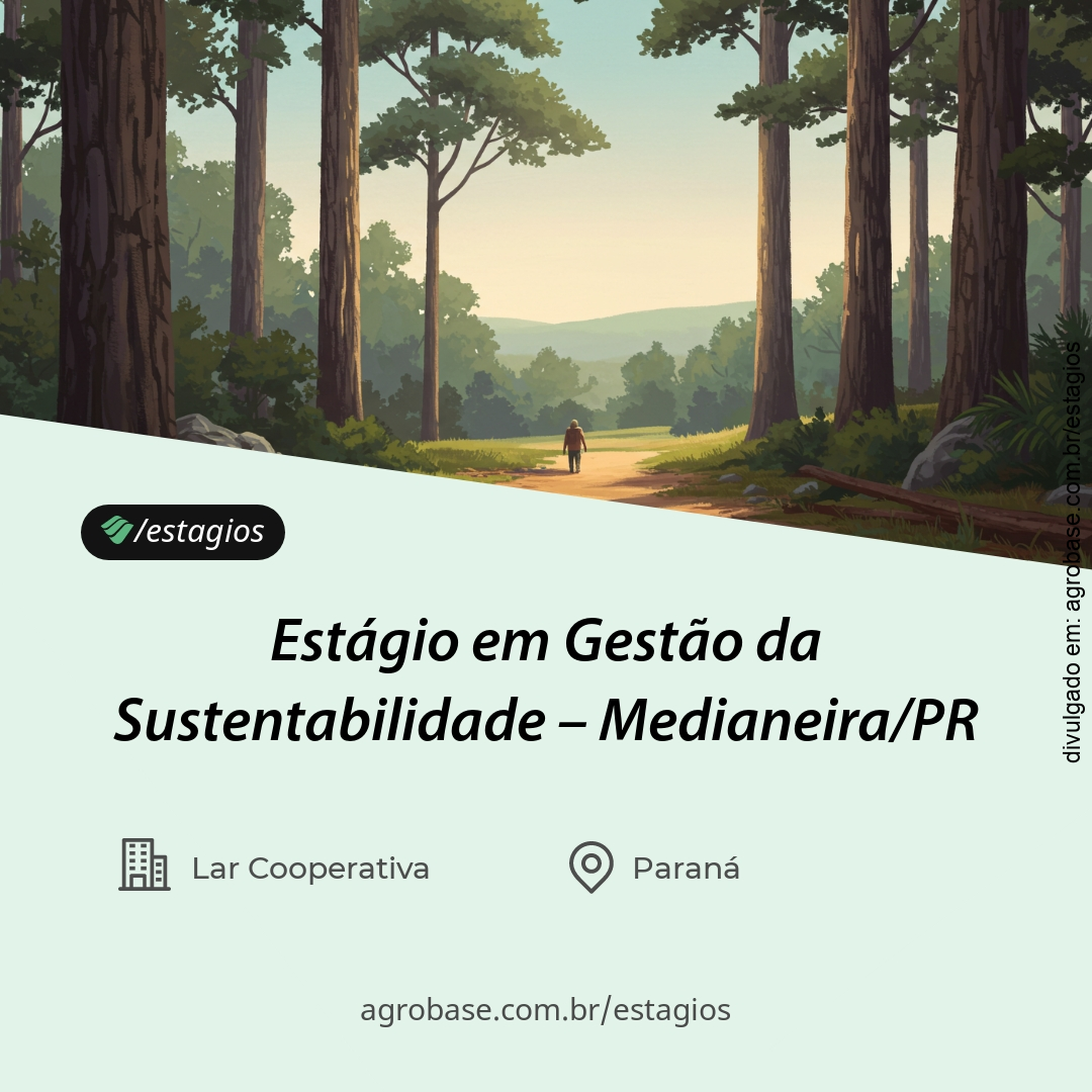 Estágio em gestão da sustentabilidade – Medianeira/PR