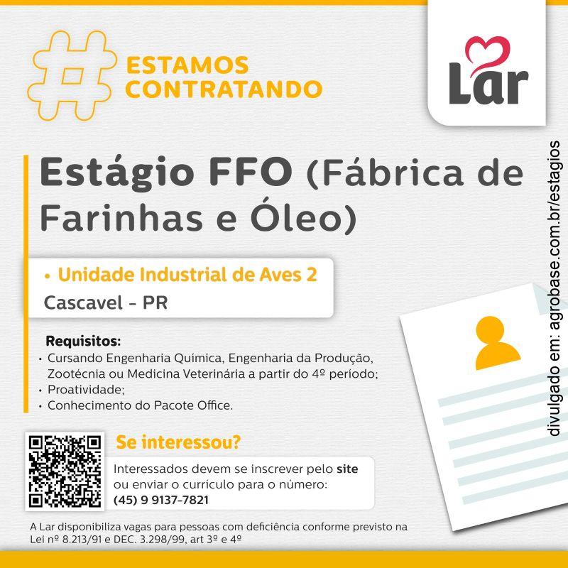 Estágio fábrica de farinhas e óleo – Cascavel/PR