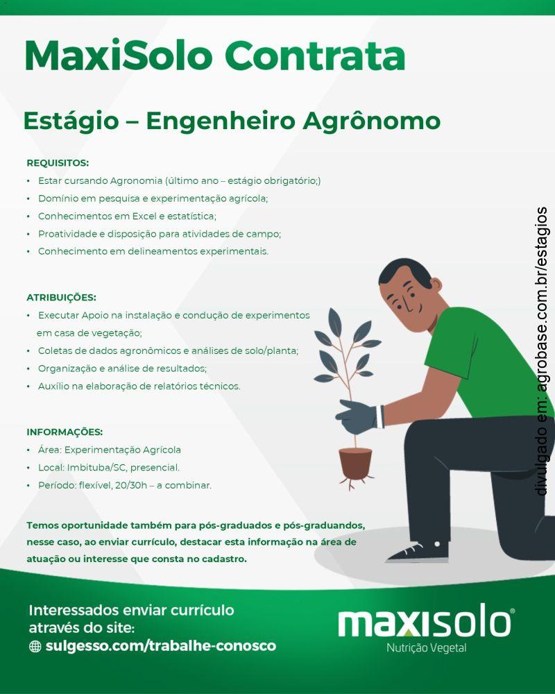 Estágio obrigatório em fertilidade do solo – Imbituba/SC