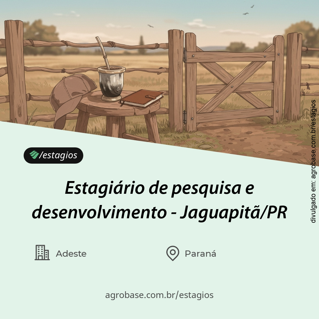 Estagiário de pesquisa e desenvolvimento – Jaguapitã/PR