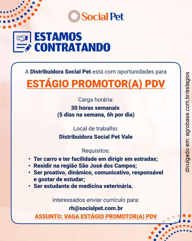Estágio promotor(a) pdv – São José dos Campos/SP