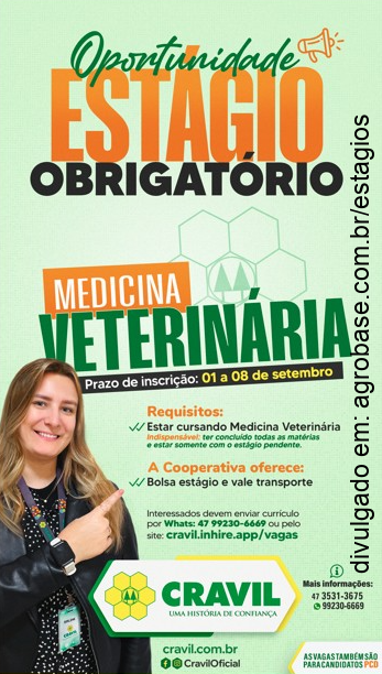 Estágio obrigatório em medicina veterinária – Rio do Sul/SC