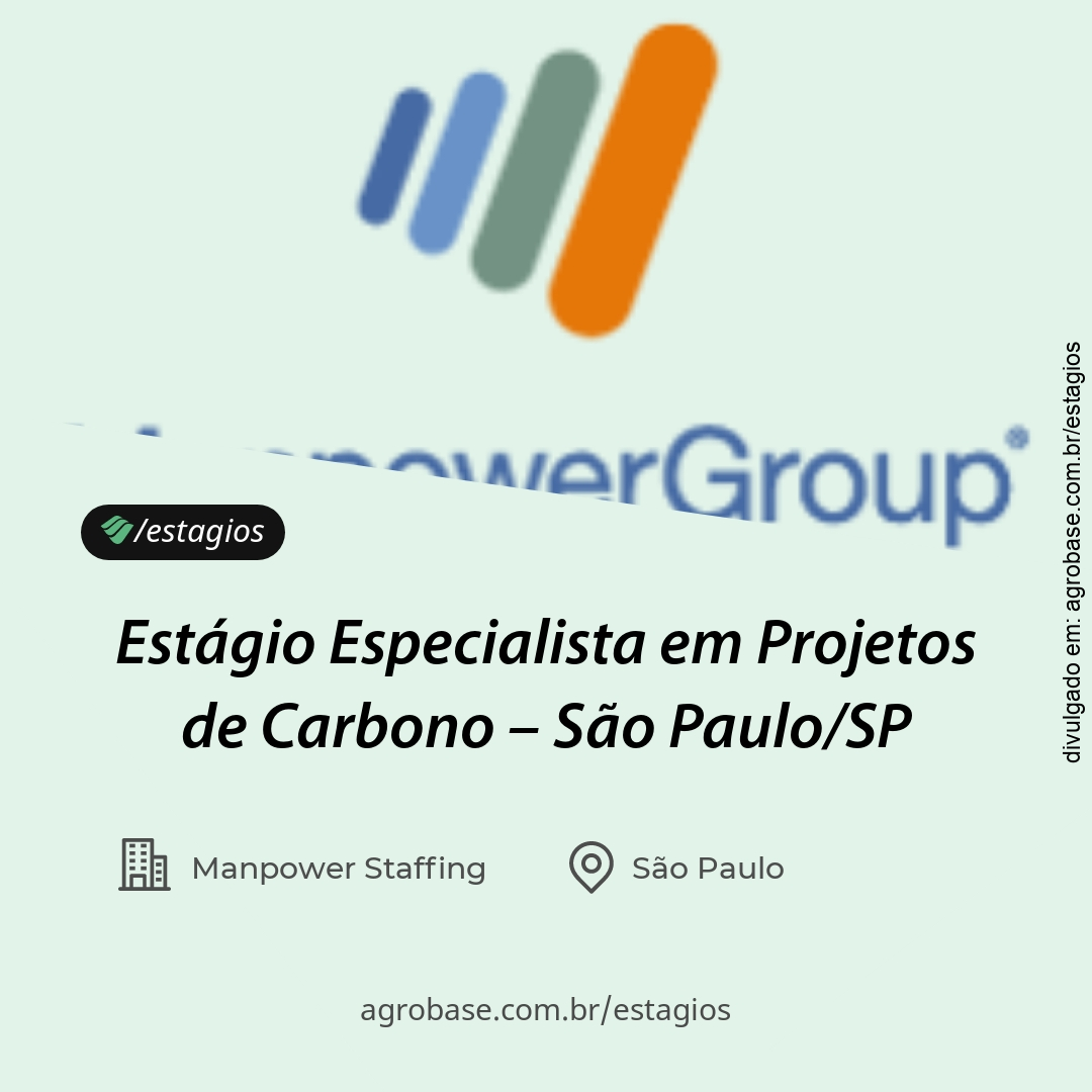 Estágio especialista em projetos de carbono – São Paulo/SP