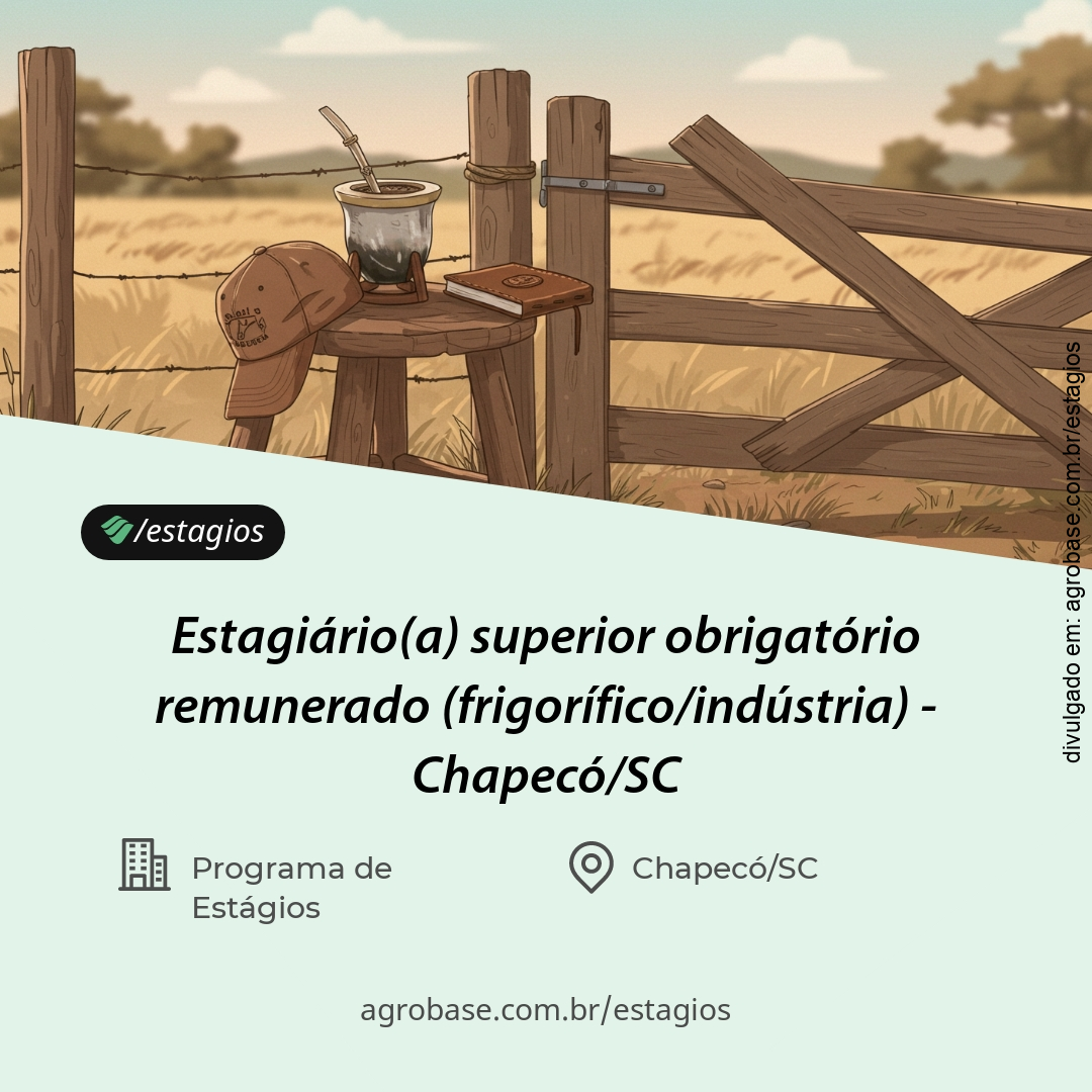 Estagiário(a) superior obrigatório remunerado ind. frigorífica – Castro e Mandaguari/PR