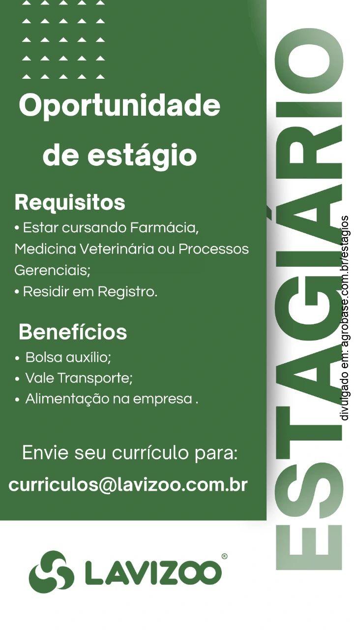 Estágio farmácia, medicina veterinária ou processos gerenciais – Registro/SP