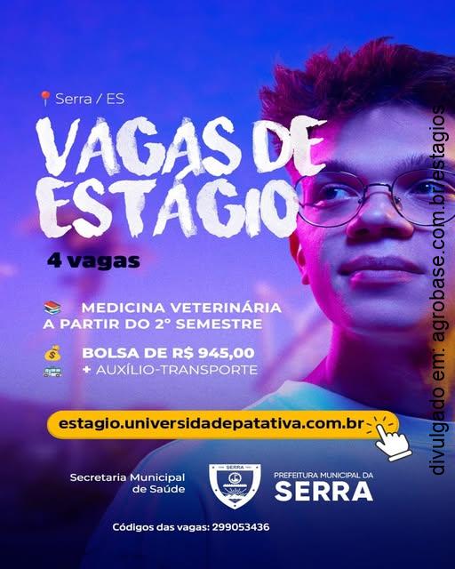 04 vagas de estágio medicina veterinária – Serra/ES