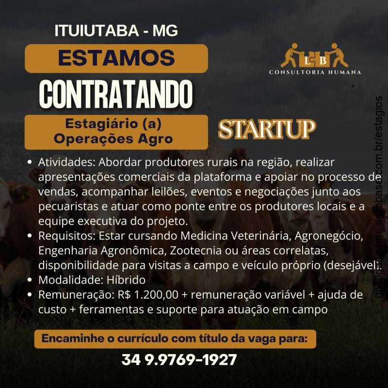 Estágio em operações agro – Ituiutaba/MG (híbrido)