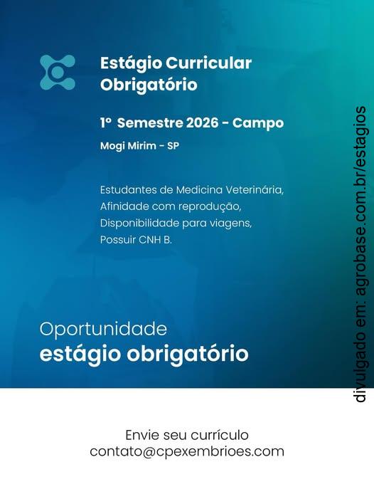 Estágio obrigatório no campo – Mogi Mirim/SP