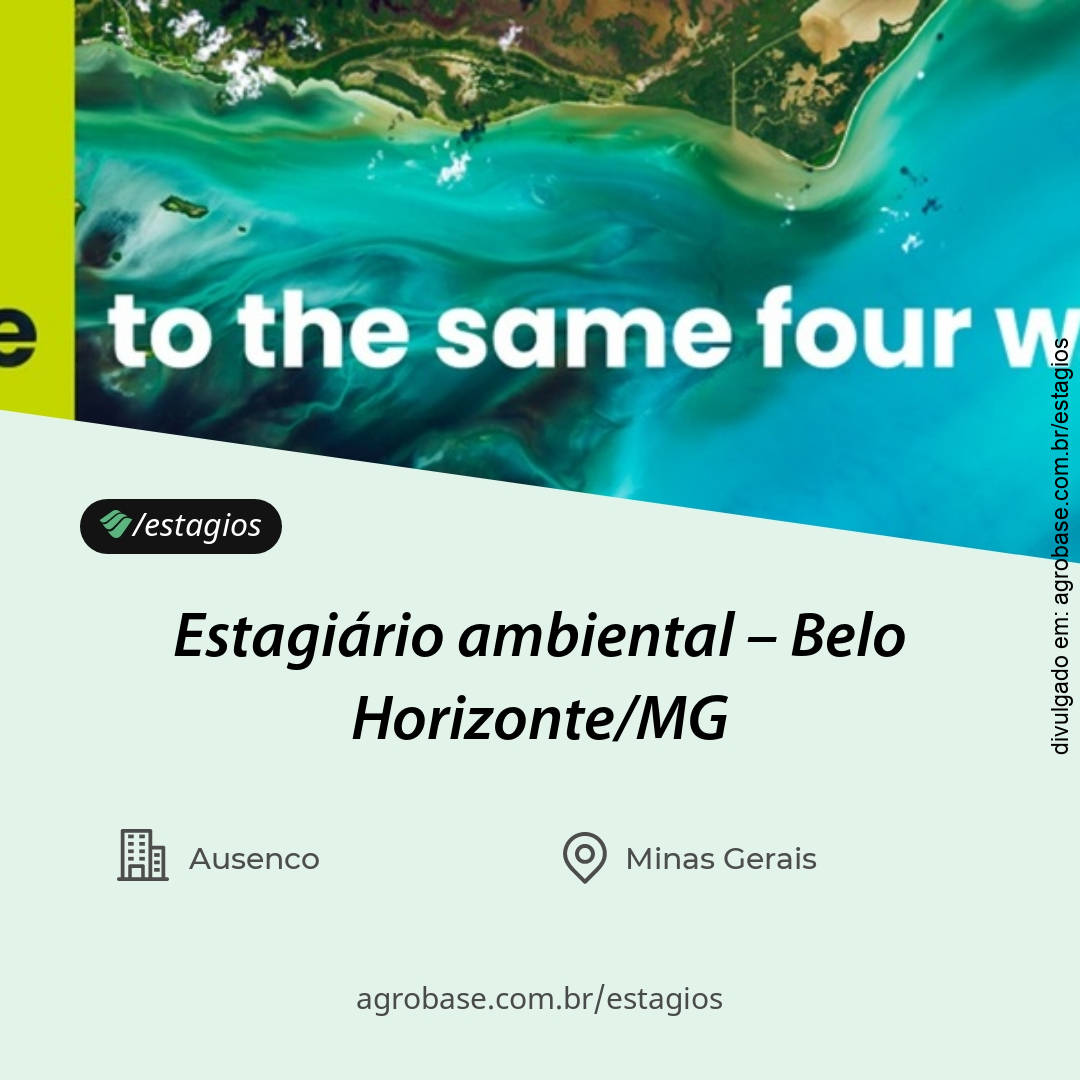 Estagiário ambiental – Belo Horizonte/MG