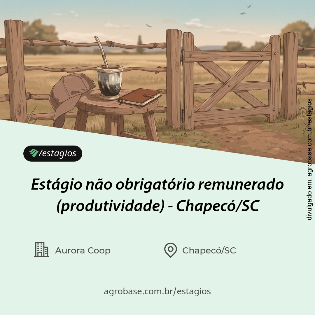 Estágio não obrigatório remunerado (produtividade) – Chapecó/SC