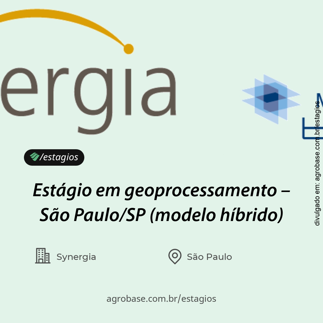 Estágio em geoprocessamento – São Paulo/SP (modelo híbrido)