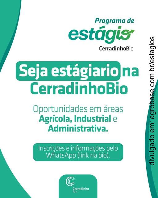 Estágio nas áreas agrícola, industrial e administrativa – Chapadão do Céu/GO