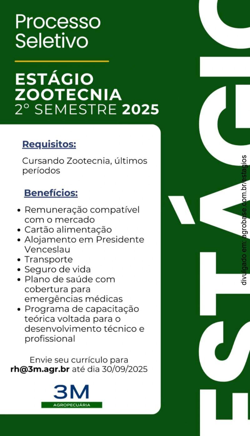 Estágio em zootecnia – Presidente Venceslau/SP
