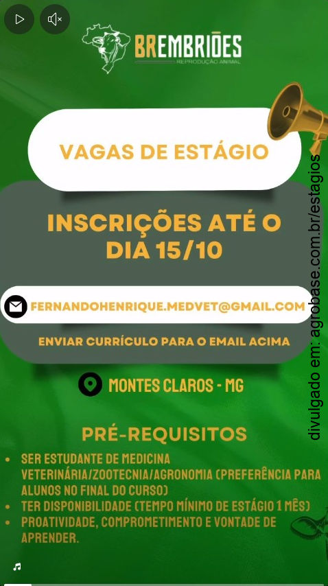 Estágio em reprodução bovina – Montes Claros/MG