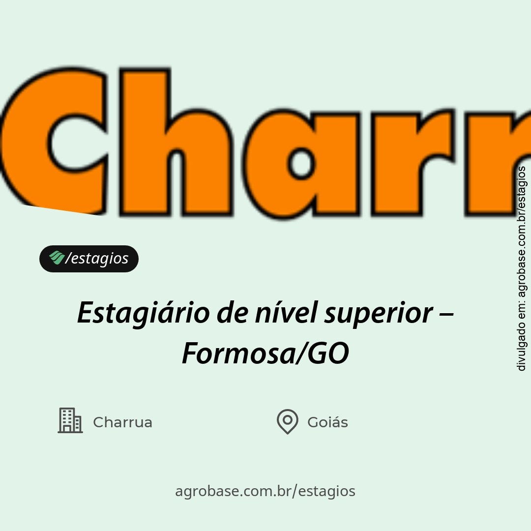 Estagiário de nível superior – Formosa/GO