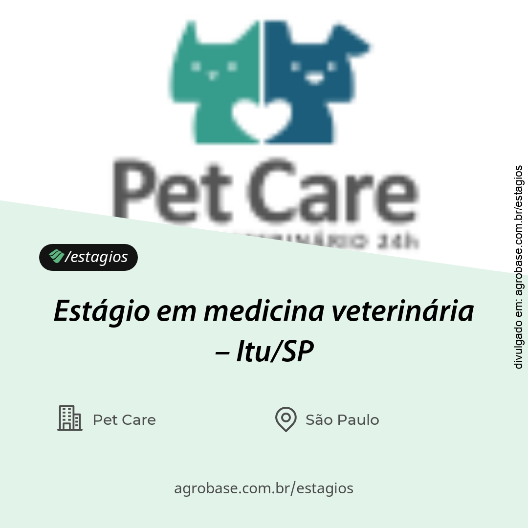 Estágio em medicina veterinária – Itu/SP