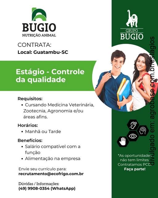 Estágio em controle de qualidade – Guatambu/SC