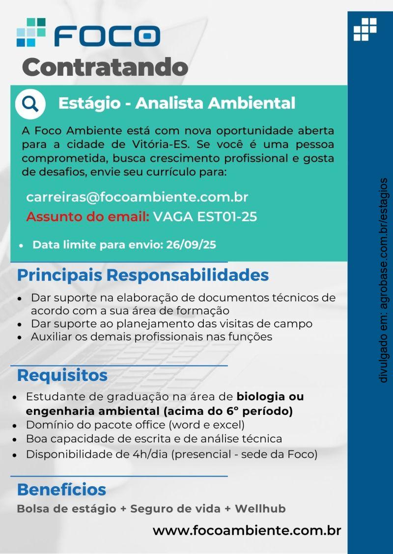 Estágio analista ambiental – Vitória/ES