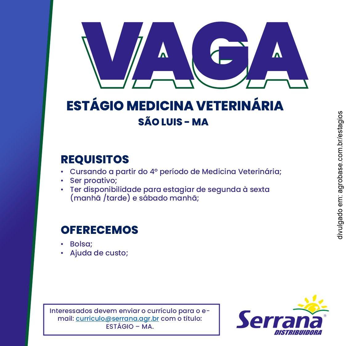 Estágio em medicina veterinária – São Luís/MA