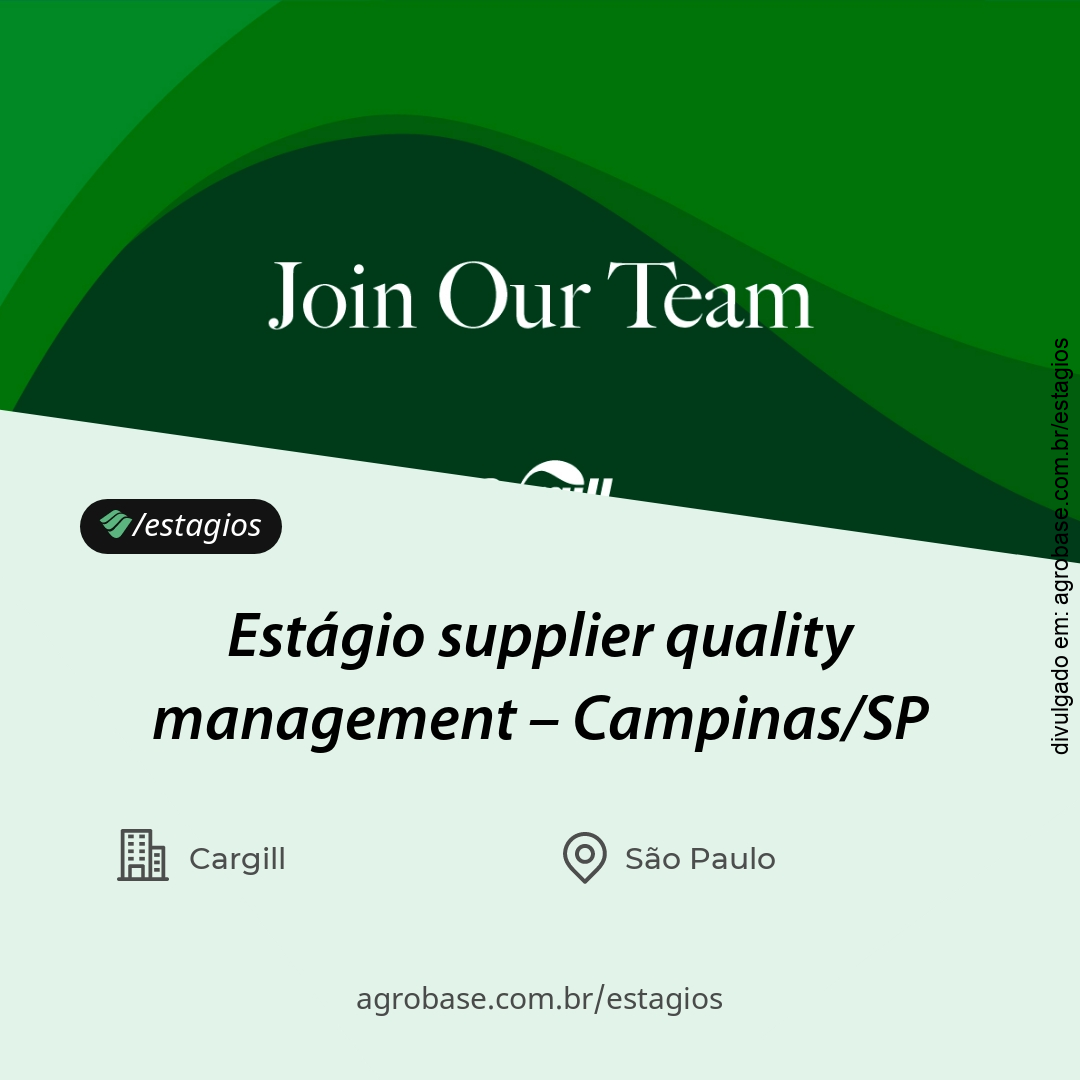 Estágio supplier quality management – Campinas/SP