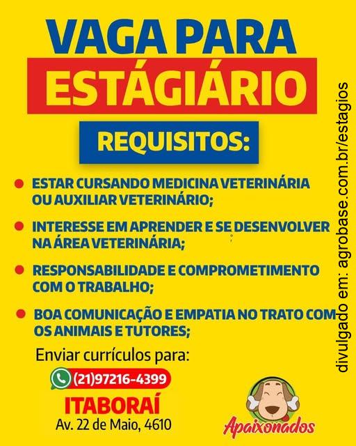 Estágio auxiliar veterinário – Itaboraí/RJ