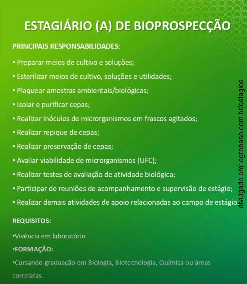 Estágio bioprospecção – Diadema/SP
