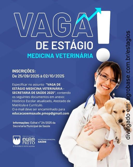 Estágio em medicina veterinária – Ouro Preto/MG
