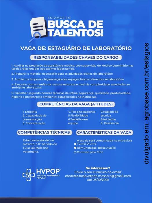 Estágio laboratório – Mossoró/RN