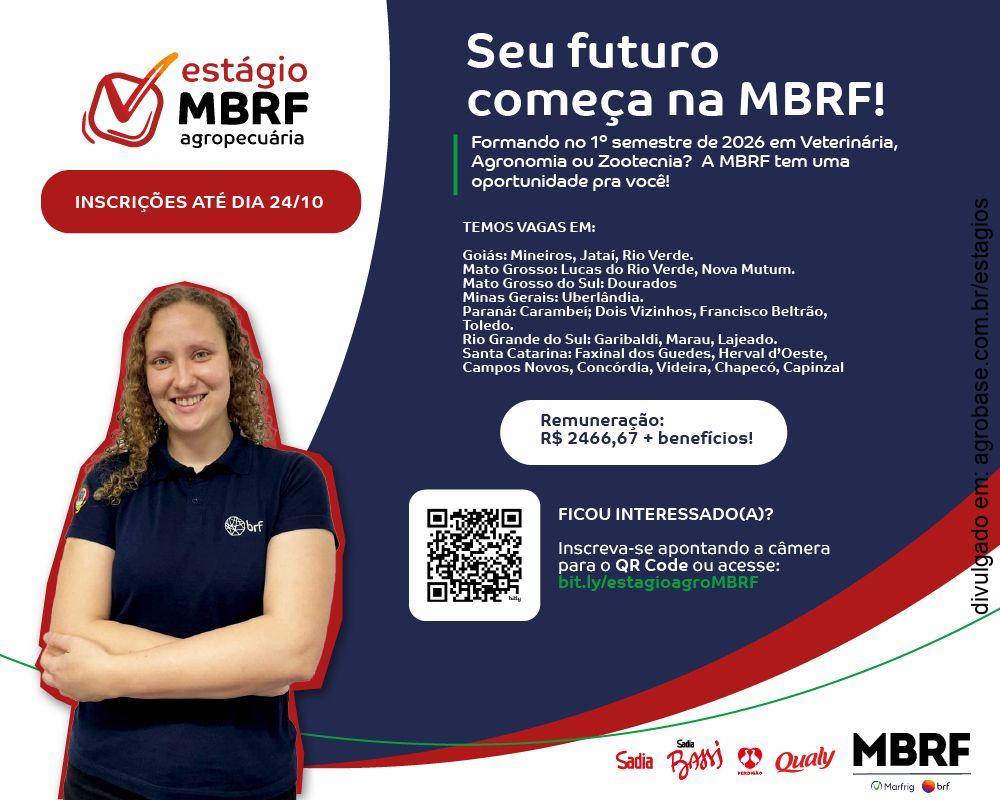 27 vagas de estágio agropecuária – Brasil