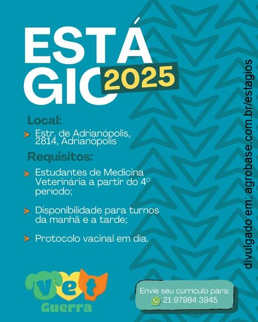 Estágio medicina veterinária – Nova Iguaçu/RJ