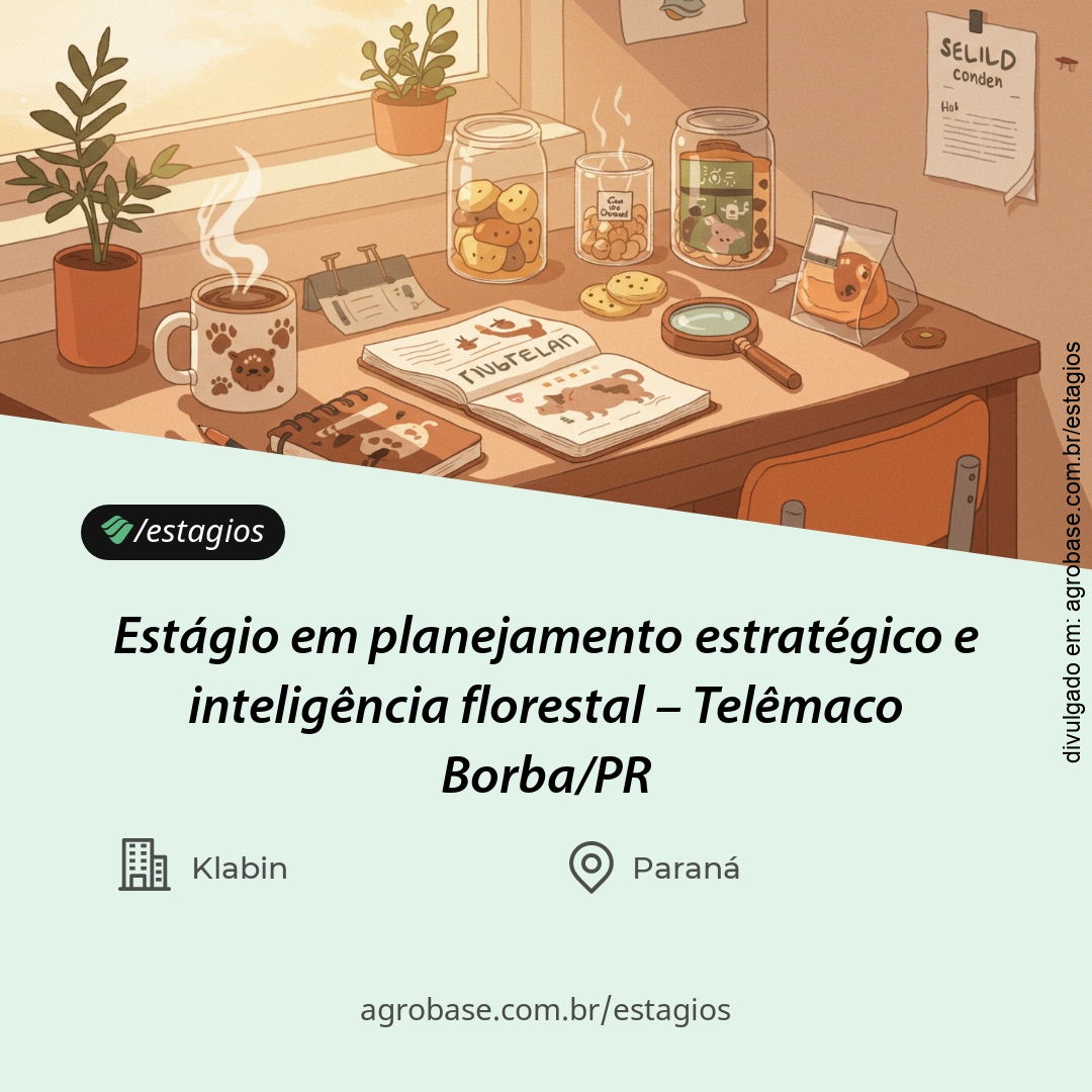 Estágio em planejamento estratégico e inteligência florestal – Telêmaco Borba/PR