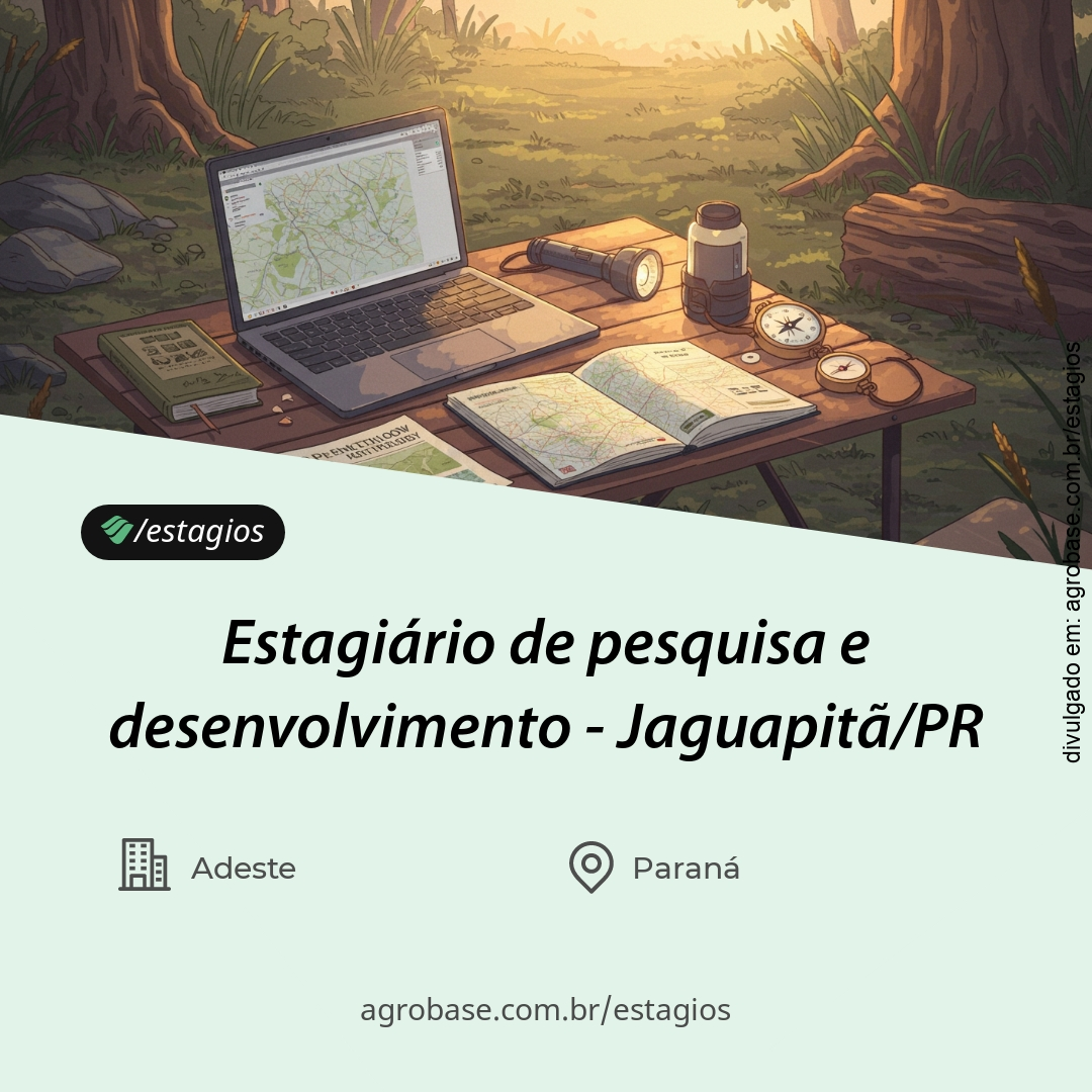 Estagiário de pesquisa e desenvolvimento – Jaguapitã/PR