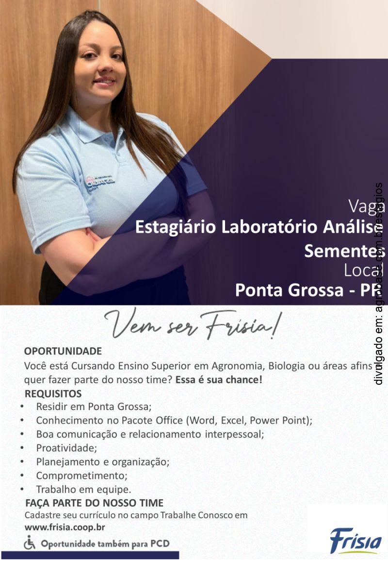 Estagiário laboratório análise de sementes – Ponta Grossa/PR