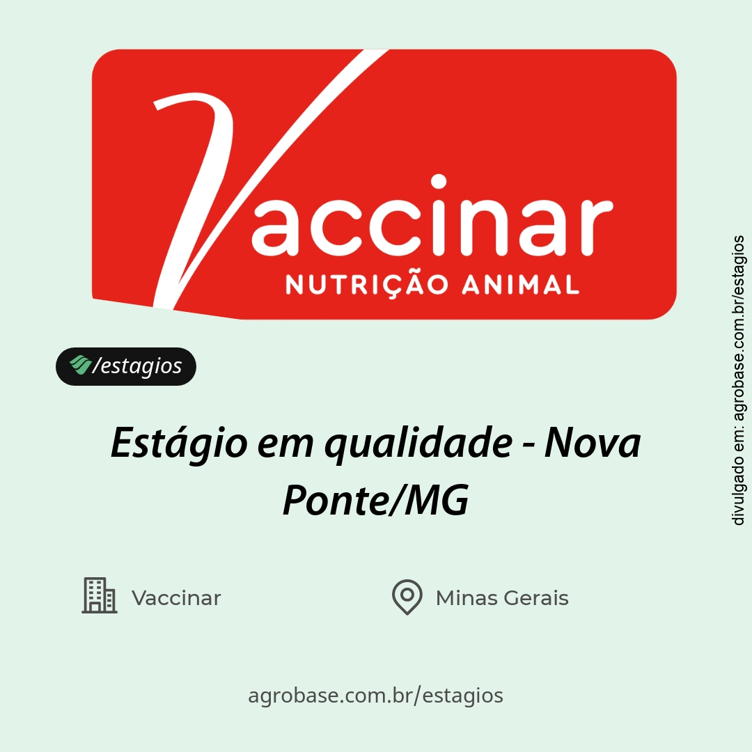 Estágio em qualidade – Nova Ponte/MG