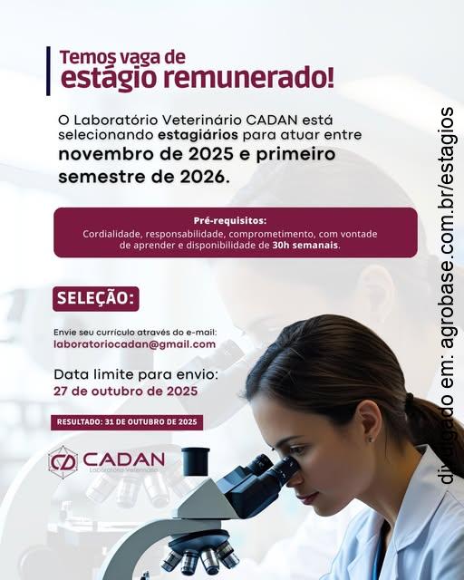 Estágio em laboratório veterinário – Concórdia/SC